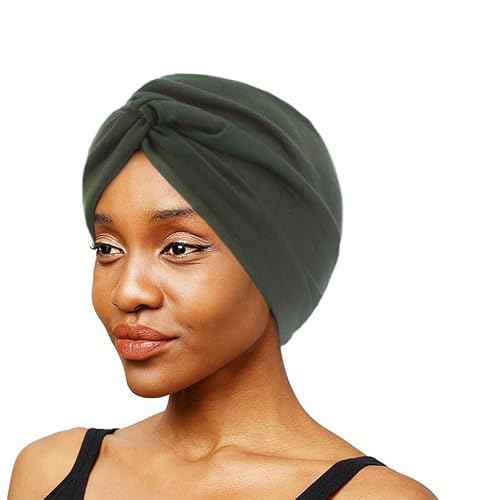 6 Pieces Solid Cotton Women Chemo Hat Stretchy Turban Beanie,Head Wraps Hats Cancer Headwear Beanie Head Covering for Women