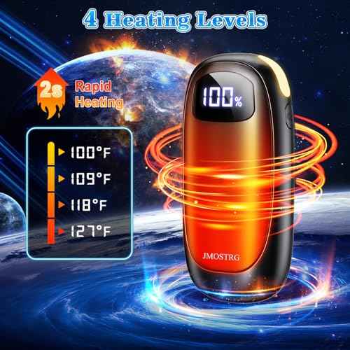 Hand Warmers Rechargeable 2 Pack, Electric Dual-Sided Heating with LED Display & Flashlight, Max 127¢µ, 13Hrs Long Lasting Pocket Heater for Raynauds, Hunting Essentials, Golf Gifts for Men Women