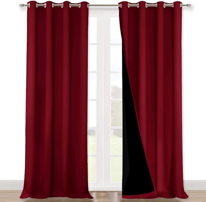 NICETOWN Full Shading Curtains 90 inches Long 2 Panels Set
