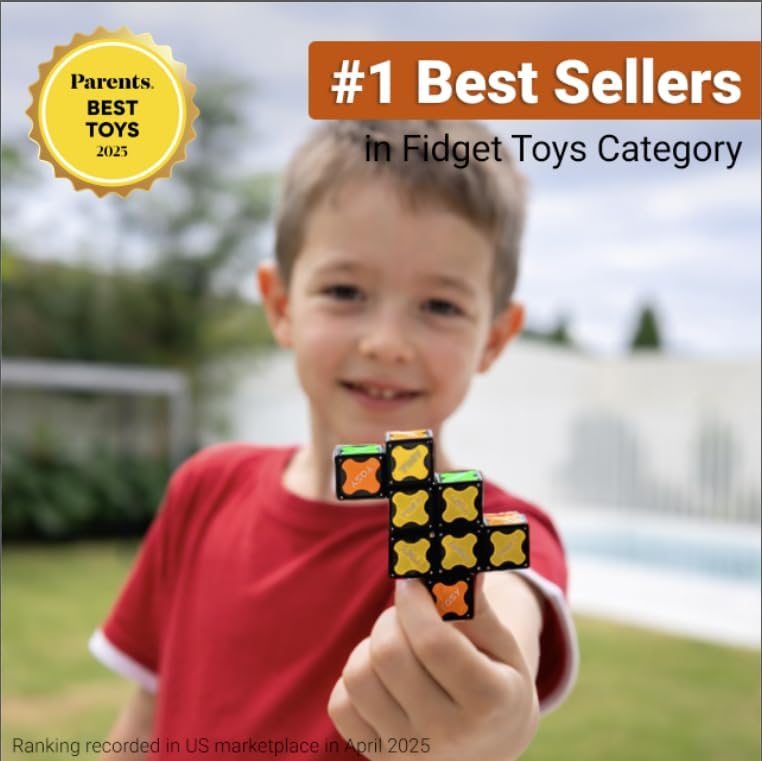 TOSY Magnet Cube 2x2 - 2-in-1 Puzzle Cube & Customizable Infinity Cube | Sensory STEM Toy for Kids