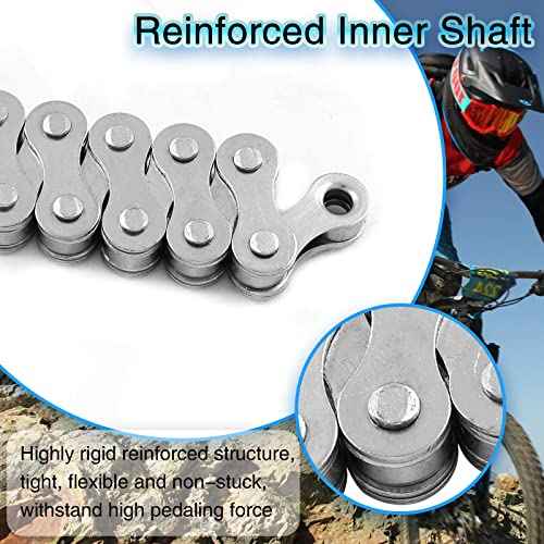 Waziaqoc Single Speed Bike Chain 1/2" x 1/8" Inch 114 Links, Carbon Steel Bicycle Chain 1 Speed
