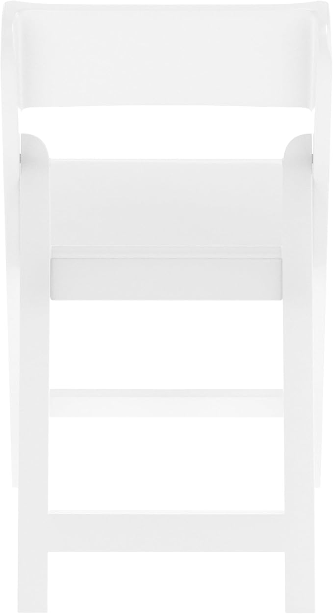 Flash Furniture Hercules Tucker Commercial White Resin Folding Chair - Lightweight, Vinyl Padded Removable Seat, Indoor Outdoor Use, Event & Wedding Ready
