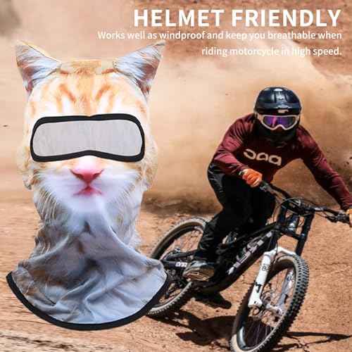 3D Cat Ski Balaclava Sheisty Face Mask with Ears Cute Animal Ski Mask Suitable for Music Festivals Raves Party Activities