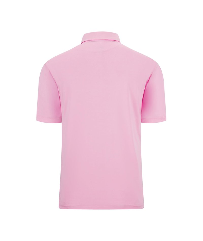 ZITY Mens Golf Shirt Short Sleeve Sport Moisture Wicking Performance Print Golf Polo Shirts for Men Collared Casual T-Shirt Pin Large Pink