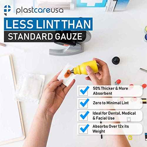 200 Gauze Pads 3x3 - Soft 4-Ply Non Woven Gauze Sponges - Non Sterile Dental Gauze & Esthetic Wipes - All Purpose Medical Gauze Squares for First Aid, Surgical, Wound Dressing