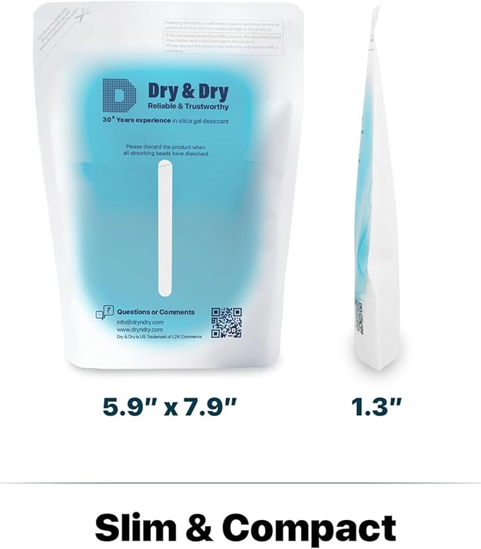 Dry & Dry 50 Packs Hybrid Moisture Absorbers & Musty Odor Eliminator Dehumidifier to Control Excess Moisture for Basements, Closets, Bathrooms, Laundry Rooms. Moisture Absorbers