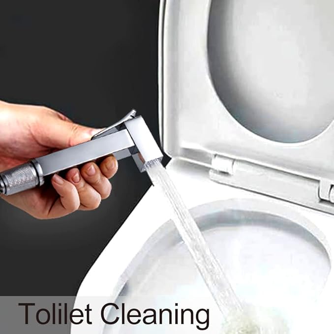 Bidet Sprayer for Toilet, Toilet Concealed Hot and Cold Mixing Brass Handheld Bidet Toilet Sprayer Wall Mount Diaper Douche Shattaf Kit for Bathroom Cleaning, Polished Chrome