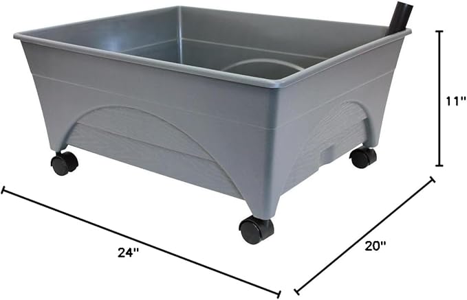 Emsco Group City Picker Raised Bed Grow Box – Self Watering and Improved Aeration – Mobile Unit with Casters - Slate