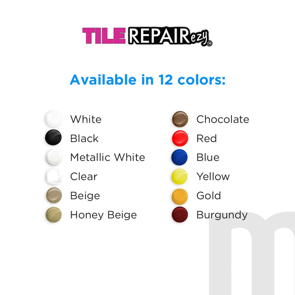 MagicEzy Tile Repair Kit: Porcelain Repair Kit - Ceramic Tile Repair Kit - Mix and Match Colors - Acrylic, Stone, Fiberglass - Wall Touch Up (Red)