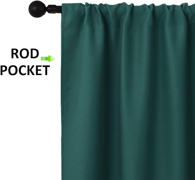 NICETOWN 2 Panels Blackout Curtains, Rod Pocket Thermal Insulated Drapes
