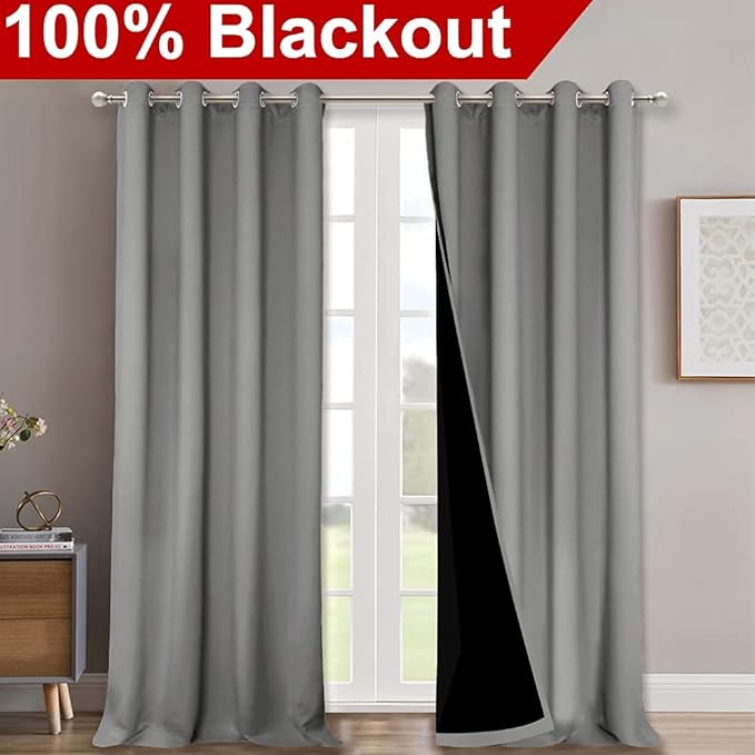 NICETOWN 100% Blackout Blinds, Laundry Room Decor Window Treatment Curtains