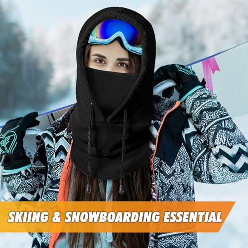 Fivali Winter Balaclava Ski Mask: Fleece Hood Hat Balaclava Face Mask Men Women Warm Face Cover for Cold Weather Gear