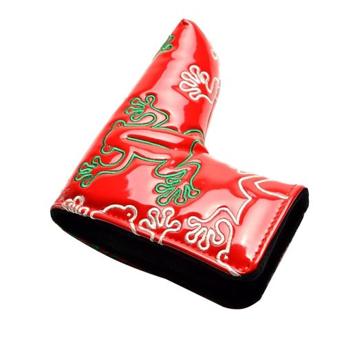 GOOACTION Golf Blade Putter Cover Magnetic Closure Red Funny Creative Frog Golf Putters Headcover Leather