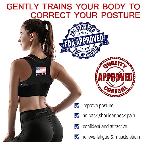 Posture Corrector Upper Back Brace Neck Shoulder Back Support Brace Pain Relief Belt for Women Men Braces Spine Straightener Breathable (Chest sizes from 28" to 50")