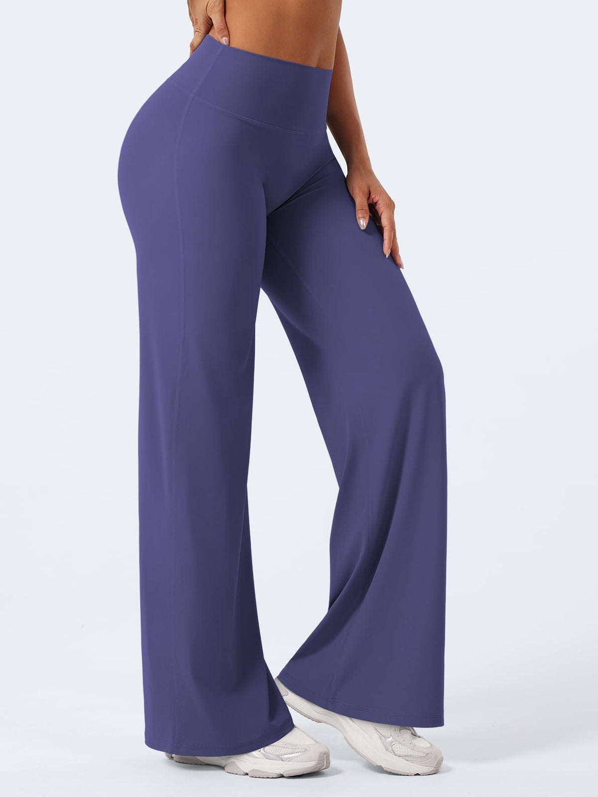 YEOREO Workout Leggings Womens No Front Seam Straight Leggings 31.5" High Waist Buttery Eddiy Gym Yoga Pants Deep Cobalt L