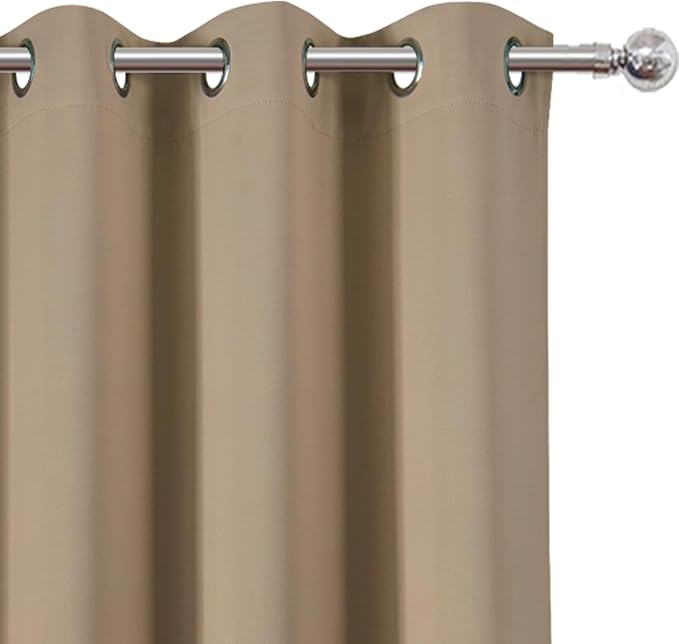 LEMOMO Blackout Curtains 42 x 63 inch/Natural Curtains Set of 2 Panels/Thermal