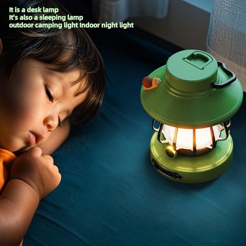 HOMY New Gear lamp for Kids Set Toddler Flashlight Convenient LED Light Rechargeable Battery Operated Outdoor Indoor Essentials Table Portable Night Light Green Gift Electric Camping Lanterns Snail