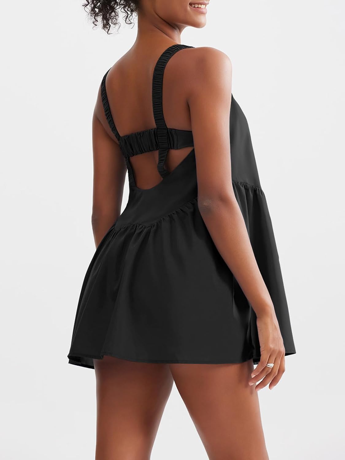 Sexyasasii Tennis Dress for Women - Built-In Shorts & Bra, Casual Backless Design, Athletic with Pockets