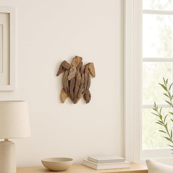 Decorative Driftwood Art Sculpture for Home, Bathroom and Office Decor - Sculptural Ornaments Accent for Room and Living Room Styling - Modern Figurine for Coffee Table or Shelf Display - 12", Brown