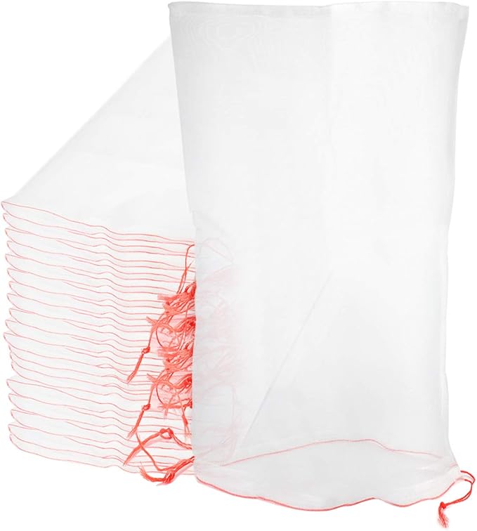Fruit Protection Bags Large, 20pcs 23 x 16 inch Garden Insect Barrier Netting Bags with Drawstring, Plant Cover Bags for Tomatoes Fruit Trees Bananas Young Plants from Bugs Birds