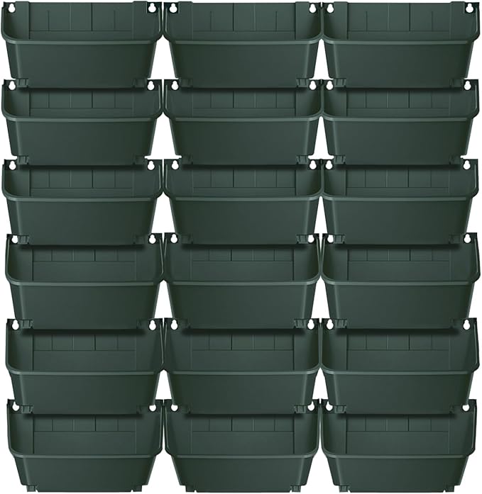 Vertical Wall Planter with 18 Pots, Hanging Garden Plant Flowerpot Holder