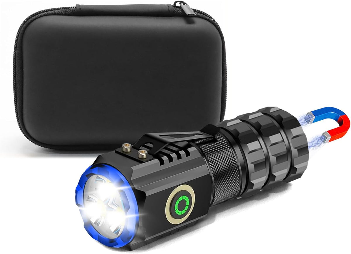Skiennix Portable LED Mini Flashlight - Rechargeable EDC Pocket Light with 6 Modes & Magnet Clip | Waterproof for Camping & Outdoor Use