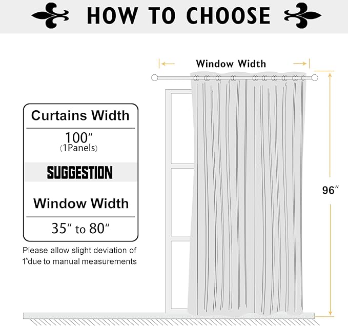 ChrisDowa Room Divider Curtain 96 Inches Long, Wide Blackout Sliding Door