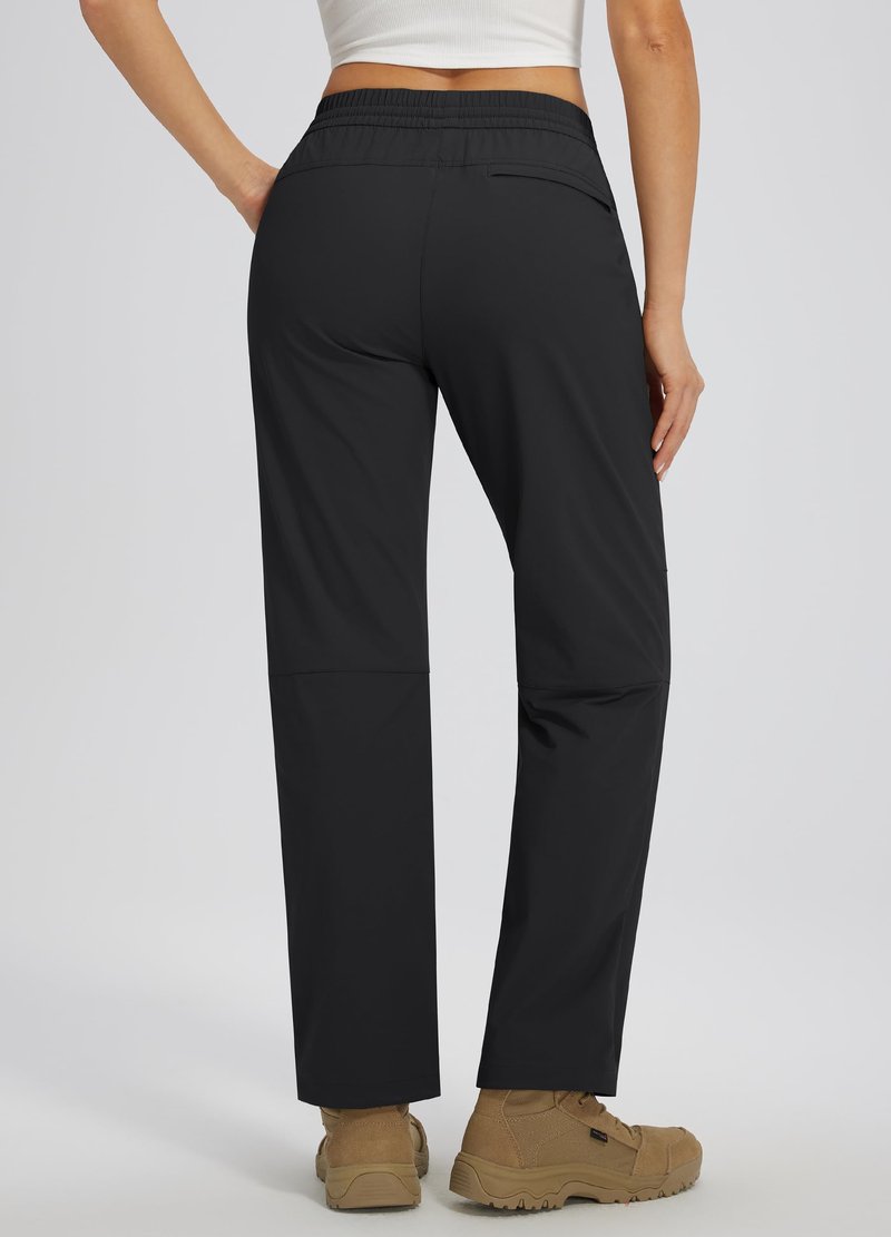 Libin Women's Hiking Pants 29" Lightweight Quick Dry Water Resistant Cargo Pants Outdoor Casual Travel with 5 Pockets, Black M