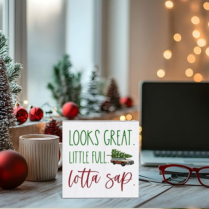 National Lampoons Christmas Vacation Decor for Home Christmas Vacation Decorations for Room Office Xmas Tiered Tray Decor 5 X 5 Inches