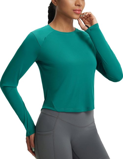 Baleaf Women's Long Sleeve UPF 50+ Sun Shirt - Lightweight UV Workout Top for Hiking & Fitness