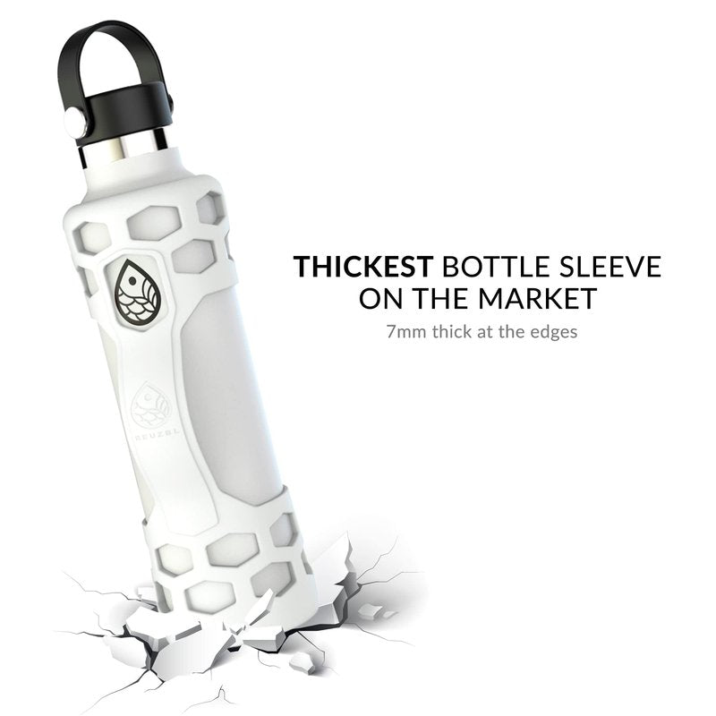 REUZBL Silicone Bottle Bumper with Patented Handle – Fits Hydro Flask 32 oz – Protective Bottle Boot Sleeve
