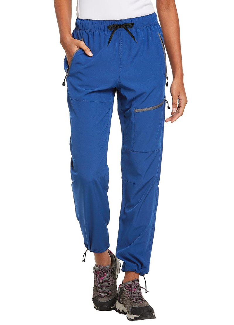 baleaf Travel Pants Women Hiking Long Tall Lightweight Quick Dry Water Resistant Cargo Pants 31'' Trip 31''-Bayou Blue S