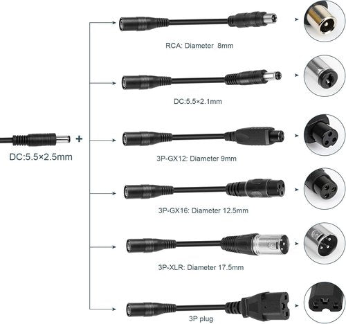 GOTRAX 42V 2A Electric Scooter Charger - Universal Replacement with 7 Plugs for 36V 10S Li-ion Battery