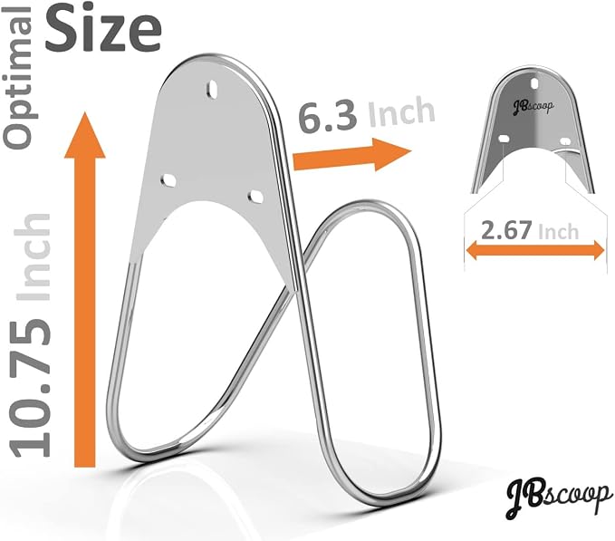 JBscoop Garden Hose Holder Stainless Steel Small Wall Mount Garden Hose Hook, Ideal for Water, Air, Hydraulic Hose, Ropes, Extension Cords Heavy Duty & Rust Proof (2)