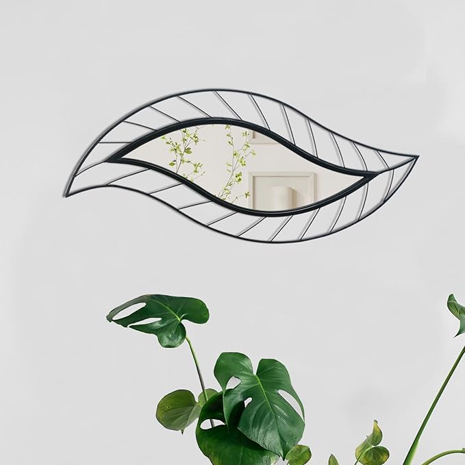 ironsmithn Decorative Wall Mirror, Leaf Teardrop Mirror
