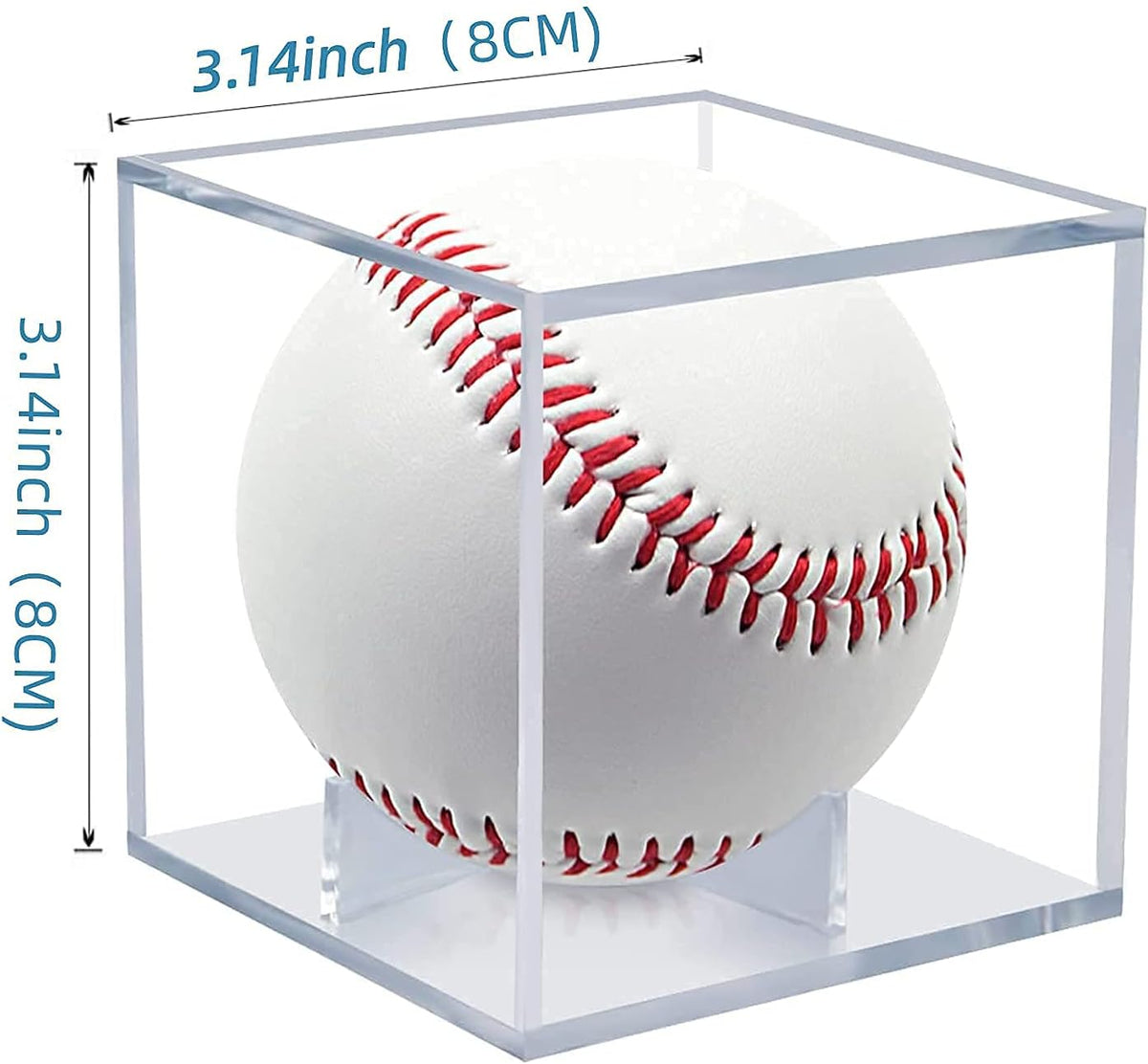 Skiennix Baseball Display Case - UV Protected Acrylic Cube for Memorabilia | 8 Pack Clear Showcase