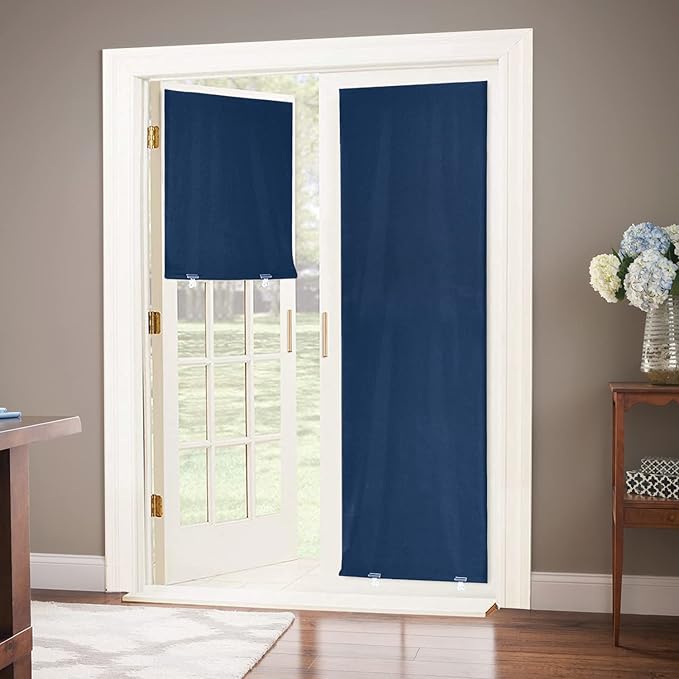 LazBlinds 100% Blackout Door Curtain, No Tools No Drill Cordless Blinds