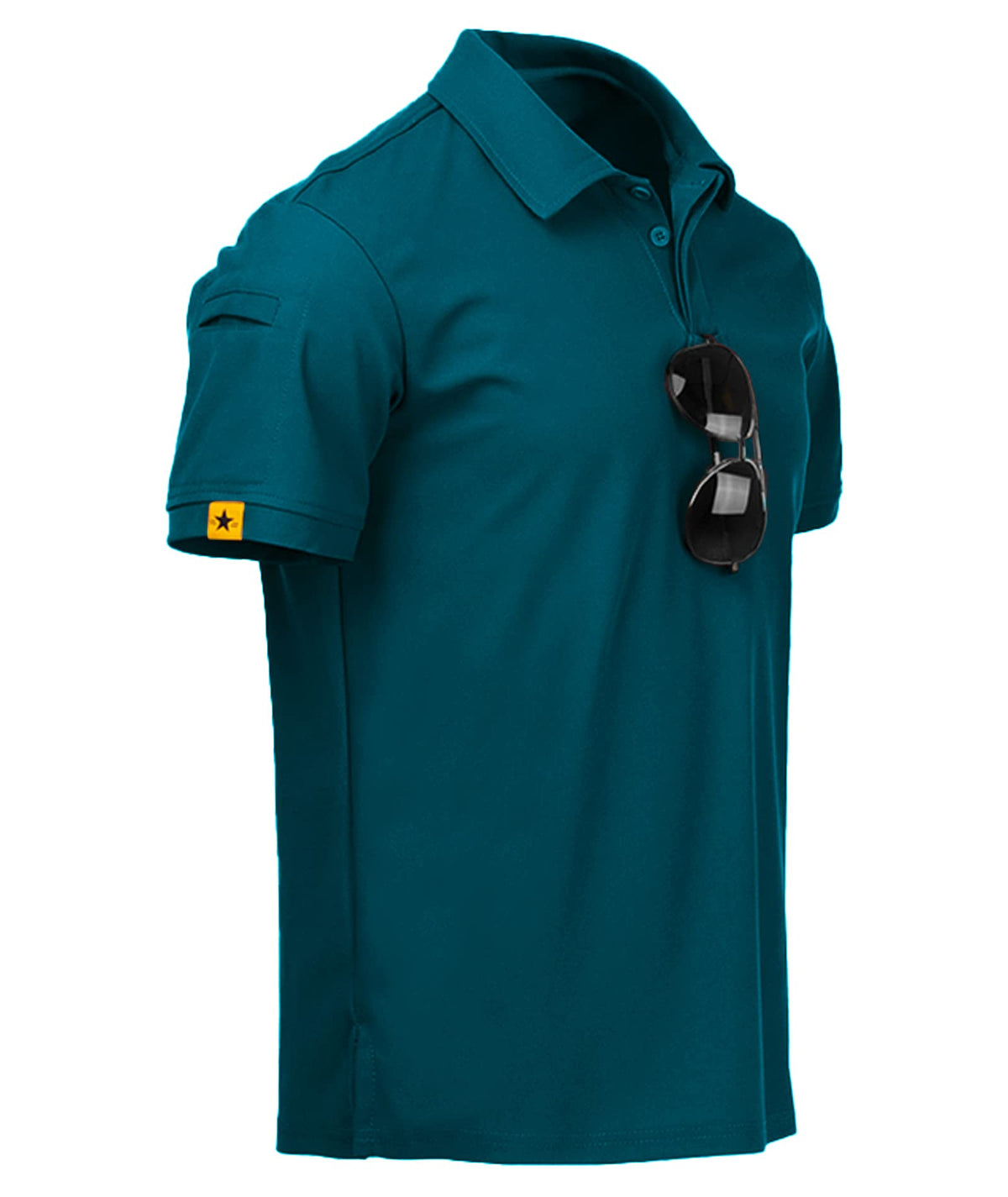 ZITY Mens Polo Shirt Short Sleeve Sports Tactical T-Shirt Athletic Golf Polos Daily Casual Stylish Collared Shirts for Men Dark Teal Blue XX-Large