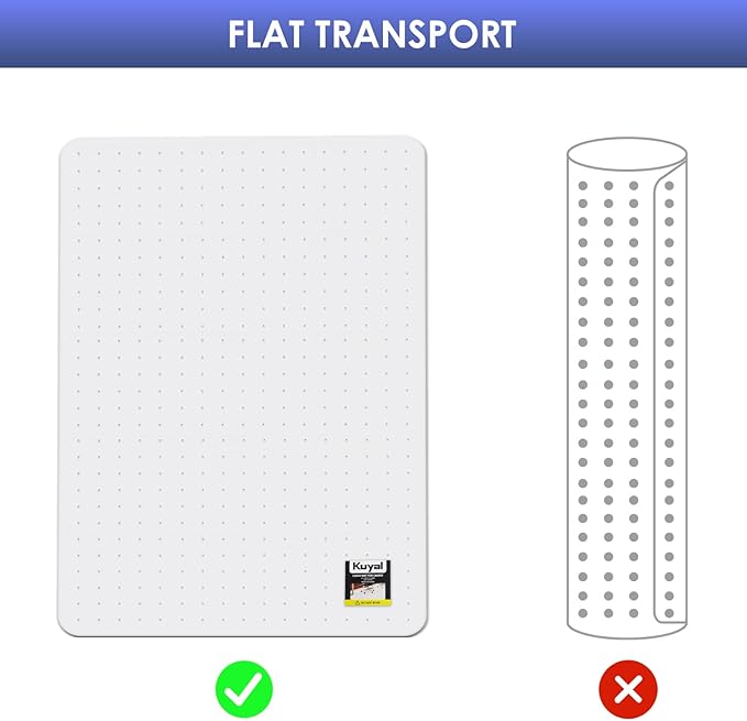 Kuyal Office Chair Mat for Carpet, 2 Pack 46x 55 Clear Heavy Duty Computer Chair Mat, Under Desk Protector Carpeted Floors Mat, Easy Chair Movement,Ship Flat
