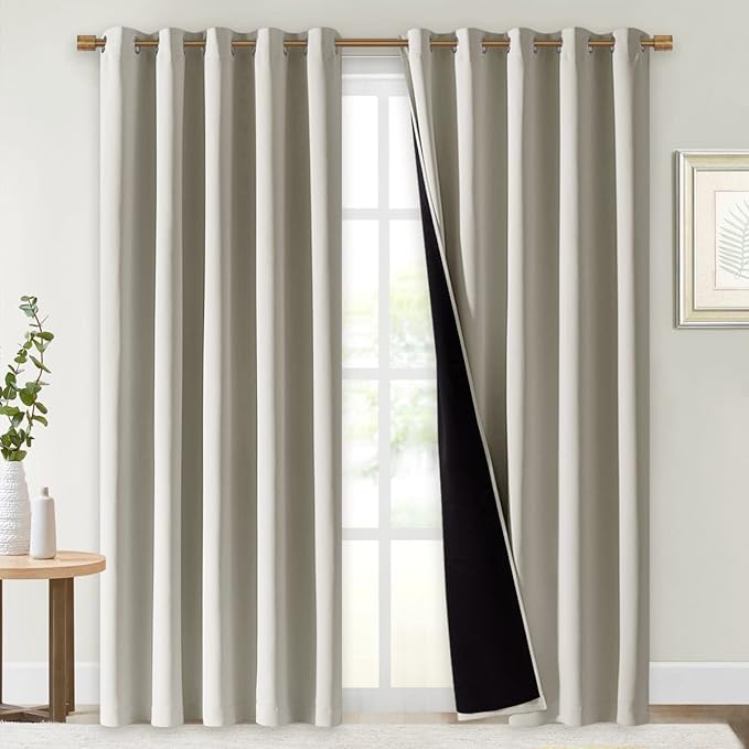 NICETOWN 100% Blackout Window Curtain Panels, Cold and Full Light Blocking