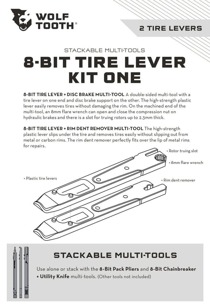 Wolf Tooth 8-Bit Tire Lever Kit One