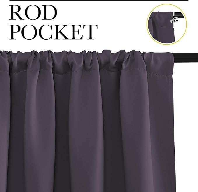 NICETOWN Blackout Curtains for Living Curtains, 52 by 63 Inch, Window Treatment
