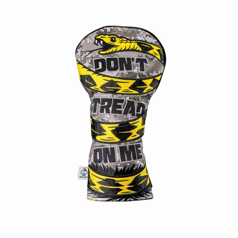Pins & Aces Golf Co. Don’t Tread On Me Premium Fairway Headcover - Quality Leather, Hand-Made Golf Wood Head Cover - Style Customize Your Bag - Tour Inspired, American, Patriotic Classic Design
