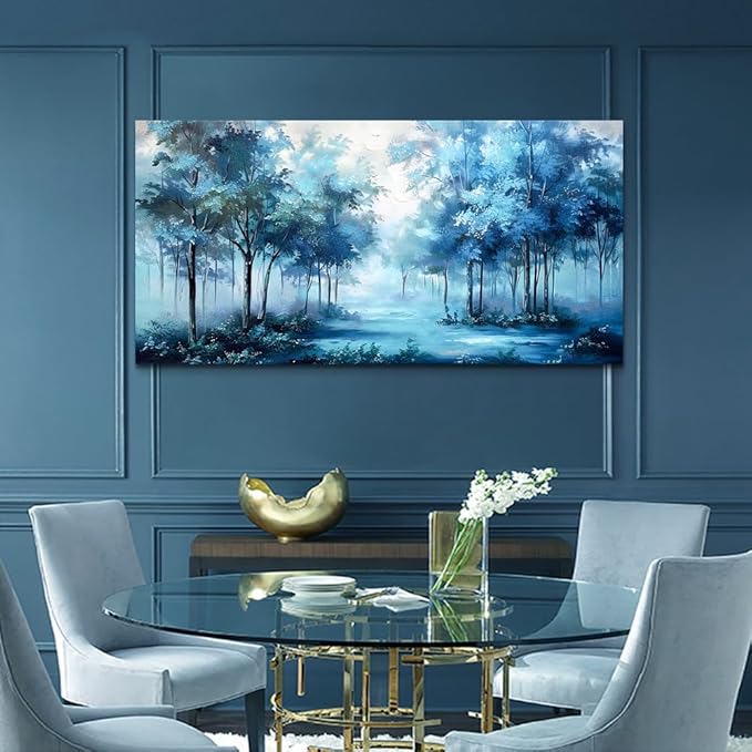 Wapluam Foggy Forest Landscape Wall Pictures Large Wall Art For Living Room Canvas Wall Decor For Bedroom Office Decorations Trees Wall Paintings Canvas Prints Art Home Decor Mural Ready To Hang