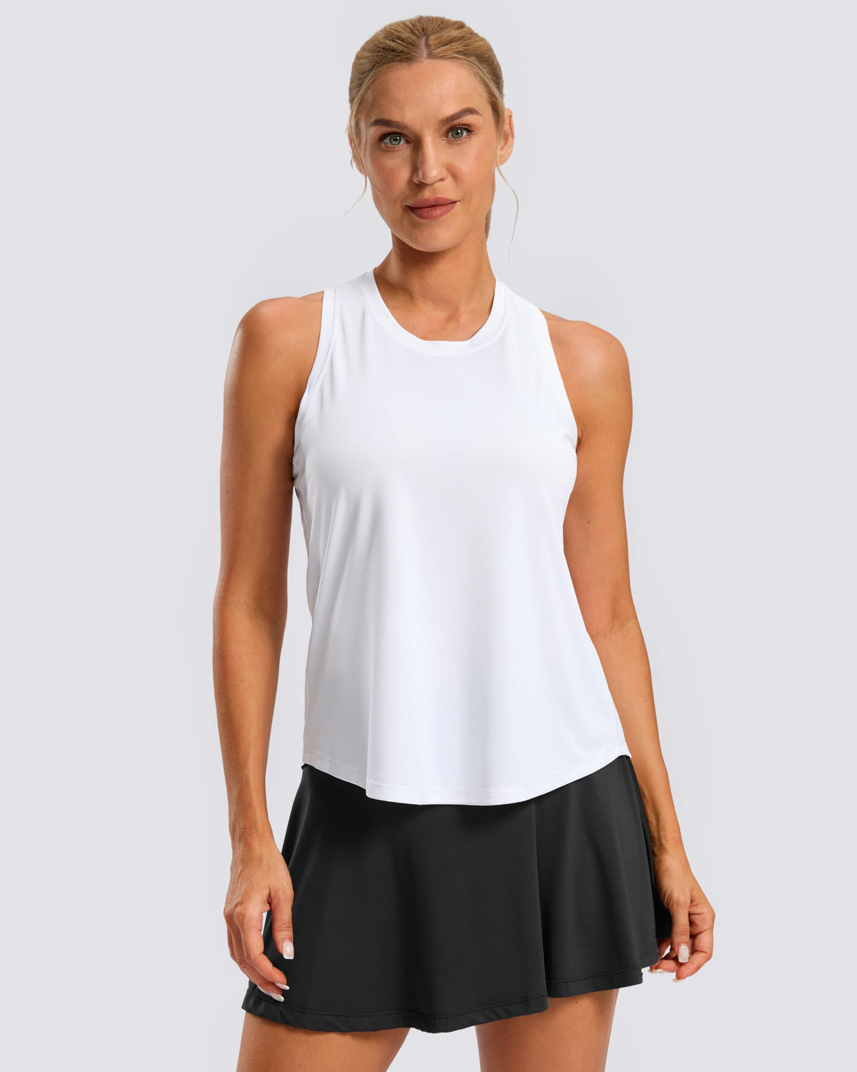 G Gradual Women's Workout Tank Tops Racerback Athletic Yoga Tops Loose Fit Sleeveless Running Gym Sports Shirts for Women(White,XL)