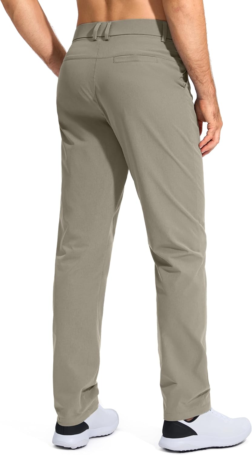Pudolla Men's Golf Pants - Lightweight Stretch Casual Slacks with Pockets | Quick Dry, Comfy Fit (30"/32"/34")