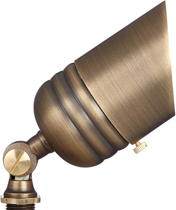 VOLT Fat Boy 12V Brass Outdoor Spotlight (Bronze) for Low Voltage Landscape Lighting of Yard, Lawn, Garden, Patio, Trees & House