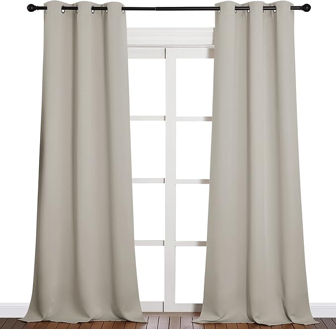 NICETOWN Room Darkening Curtain Panels 90 inches Long, Privacy Draperies