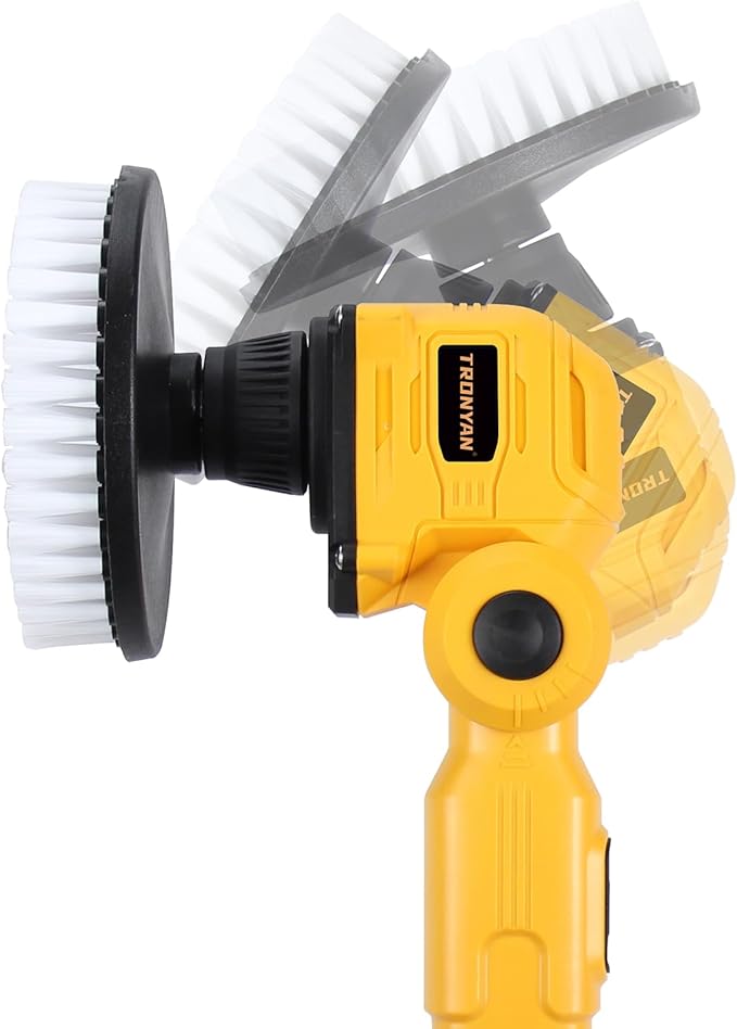 Cordless Power Scrubber Compatible with Dewalt 20V MAX Battery (Tool Only), Brushless Floor Cleaner with Extension Handle, 4 Brush Heads for Floor, Bathroom, Kitchen, Car Cleaning(No Battery)