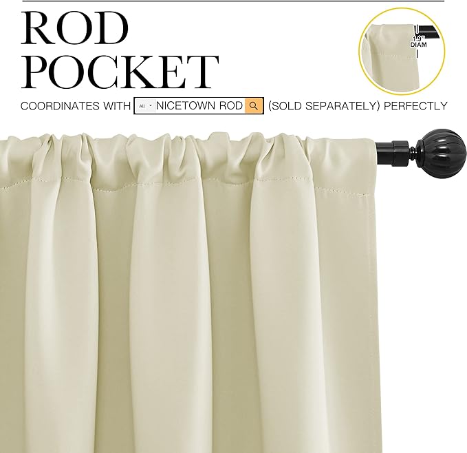 NICETOWN Kitchen Curtains, Short Blackout Curtains & Drapes, Home Decoration